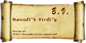 Buncsák Virág névjegykártya